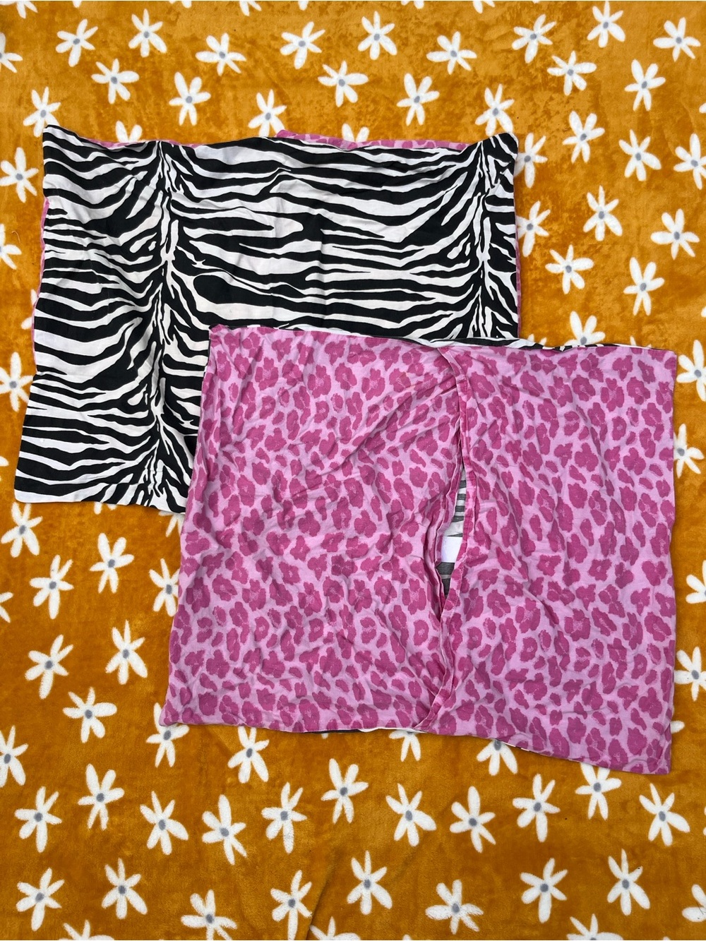Almost Vintage Zebra Print Pink Leopard Print Shams Standard Pillowcases Y2k